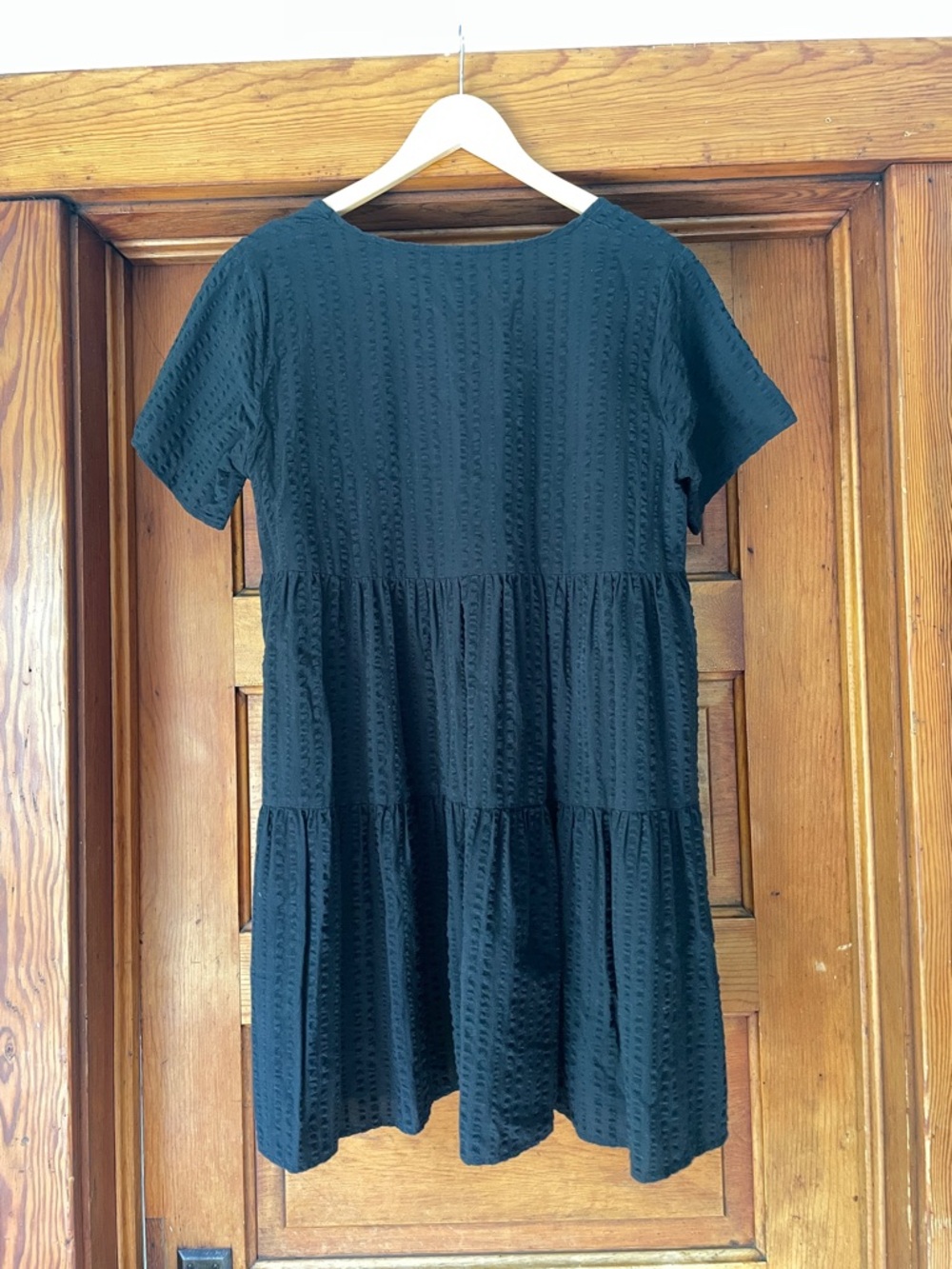 Universal Standard Black Tiered Mini Dress Size Medium